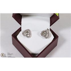 STERLING SILVER CUBIC ZIRCONIA HEART SHAPE EARRING