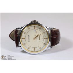 CAPFUER MENS DATE CALENDER WATCH BROWN STRAP