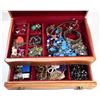 Image 1 : #4 - WOODEN JEWELRY BOX AND CONTENTS