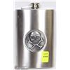 Image 1 : 9 OZ STAINLESS STEEL FLASK WITH SKULL DESIGN