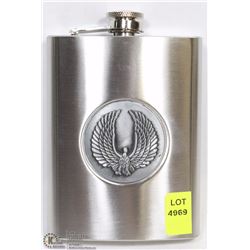 8 OZ STAINLESS STEEL FLASK WITH EAGLE WING DESIGN