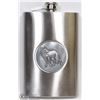 Image 1 : 8 OZ STAINLESS STEEL FLASK WITH WOLF DESIGN