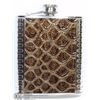 Image 1 : 7 OZ STAINLESS STEEL FLASK WITH LEATHER DESIGN