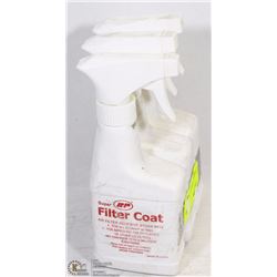 LOT OF 3 BOTTLES OF FILTER COAT, AIR FILTER