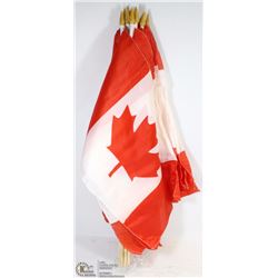 LOT OF 12 CANADIAN FLAGS ON STICKS