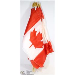 LOT OF 12 CANADIAN FLAGS ON STICKS