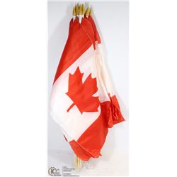 LOT OF 12 CANADIAN FLAGS ON STICKS