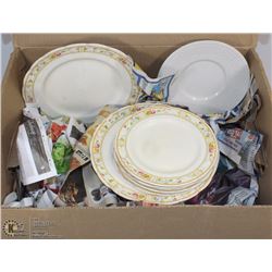 BOX FULL OF ESTATE DISHES AND MORE