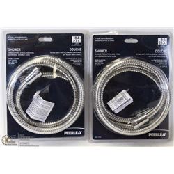 LOT OF TWO 84" SHOWER TANGLE-FREE STAINLESS STEEL