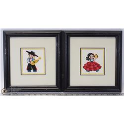 2 NEEDLE POINT FRAMED ART