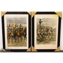 FRENCH MILITARY AND INDO CHINA FRAMED PIC WITH