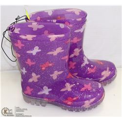 PAIR OF GIRLS LITE UP RUBBER BOOTS SIZE 8