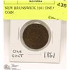 Image 1 : NEW BRUNSWICK 1861 ONE CENT COIN