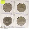 Image 1 : LOT OF 4 CANADIAN 1 DOLLAR COINS