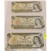 Image 1 : LOT OF 3 CANADIAN 1973 $1 BILLS