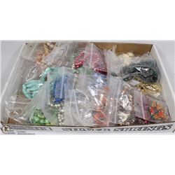 FLAT OF COSTUME BEADED JEWELRY