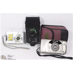 2 SONY CAMERAS AND MINOLTA FLASH