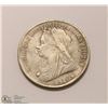 Image 1 : 1898 QUEEN VICTORIA CROWN COIN WITH ST GEORGE &