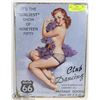 Image 1 : NEW ROUTE 66 PIN UP CLUB DANCING TIN SIGN 12"X16"