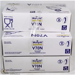LOT OF 5 BOXES OF 100 POWDERED VINYL GLOVES SIZE M