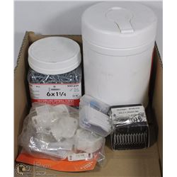 FLAT WITH ASSORTMENT OF SCREWS, DRILL BITS & MORE