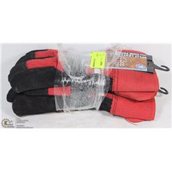 LOT OF 2 SPLIT LEATHER WINTER WORK GLOVES