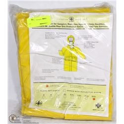PVC YELLOW HI-VIS RAIN JACKET SIZE 5XL