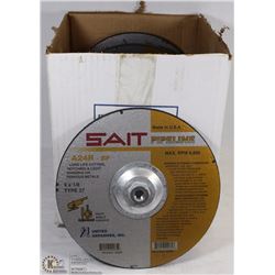 LOT OF 10 - 9" X 1/8" X 5/8" LIGHT GRINDING WHEELS