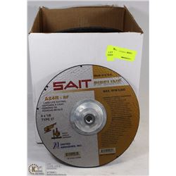 LOT OF 10 - 9" X 1/8" X 5/8" LIGHT GRINDING WHEELS