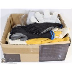 FLAT OF ASSORTED WORK GLOVES, GOGGLES AND MORE