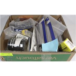 BOX OF MISC AUTO  PARTS, INCLUDING FUEL FILTER,
