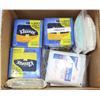 Image 1 : BOX WITH 3 KLEENEX BOXES AND 5 PKGS OF GAUZE PADS