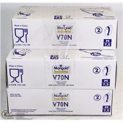 LOT OF 5 BOXES OF 100 POWDERED VINYL GLOVES SIZE M
