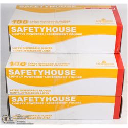 LOT OF 5 BOXES OF 100 POWDERED LATEX GLOVES SIZE M