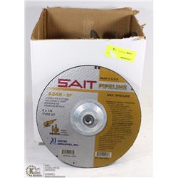 BOX OF 10 TYPE 27 CUTTING/LIGHTDUTY GRINDING WHEEL