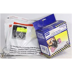 LOT OF 2 DUAL CARTRIDGE P100 RESPIRATOR