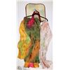 Image 1 : 3-CASCADING COLOR ROSSETTE SCARVES