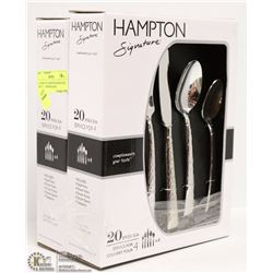 2 COMPLETE HAMPTON SIGNATURE 20PC SILVERWARE SETS