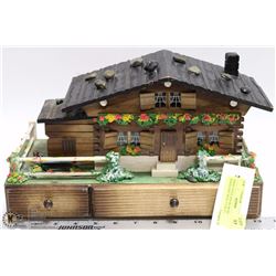 SWISS STYLE HOUSE MUSICAL JEWELLERY BOX (7.5"X13")