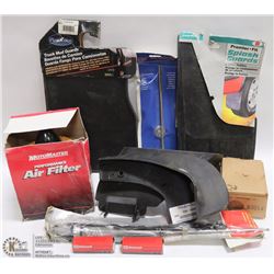 BOX WITH NEW  ASSORTED SHOP/CAR  ITEMS