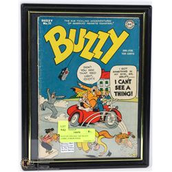 FRAMED VINTAGE 1947 BUZZY COMIC, FORERUNNER