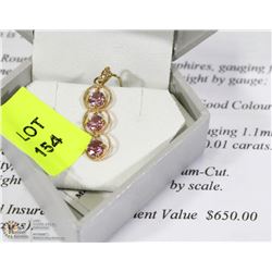 14K YELLOW GOLD PINK SAPPHIRES & DIAMOND TWISTED