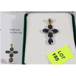 14K YELLOW GOLD SAPPHIRE (4.15CT) AND DIAMOND