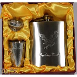 EAGLE ETCHED FLASK GIFT SET