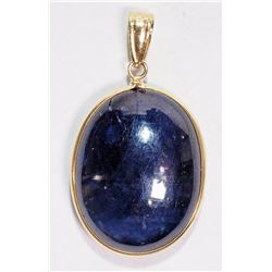 #5-14K YELLOW GOLD SAPPHIRE (19.5CT) PENDANT