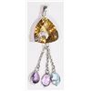 Image 1 : #7-STERLING SILVER CITRINE, AMETHYST AND BLUE