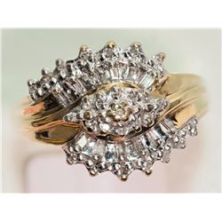 #8-10K YELLOW GOLD DIAMOND (0.45CT) RING SZ 7