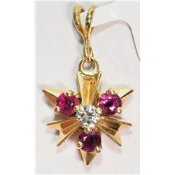 #10-14K YELLOW GOLD RUBY (0.2CT) AND DIAMOND