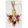 Image 1 : #10-14K YELLOW GOLD RUBY (0.2CT) AND DIAMOND