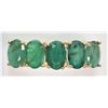 Image 2 : #11-10K YELLOW GOLD EMERALD (2.4CT) RING SZ 6.5